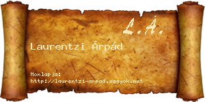 Laurentzi Árpád névjegykártya