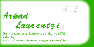 arpad laurentzi business card